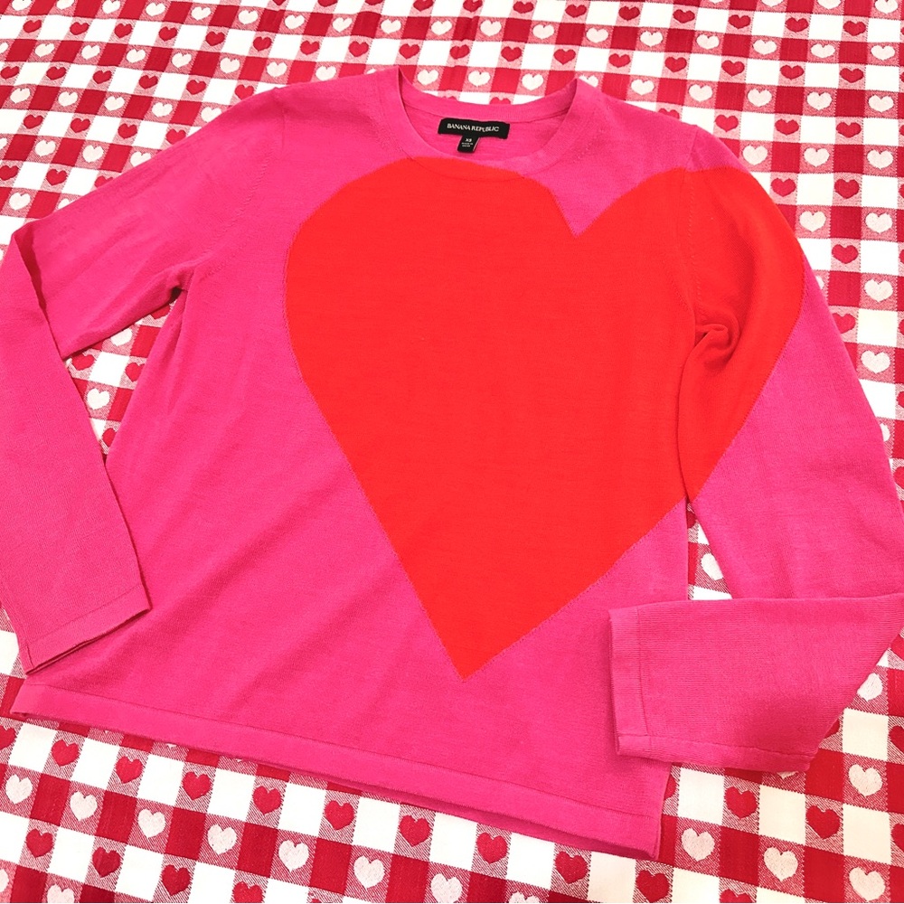 Banana Republic Big Heart Extra Fine Merino Wool Sweater